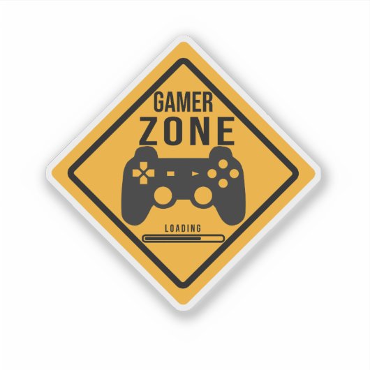 Gamer Zone Sign Sticker (Voorkant)