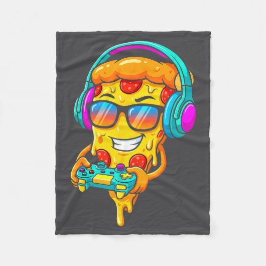 Gamer Zza Slice Video Gaming Boy Enthusiast Gamer  Fleece Deken (Voorkant)