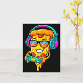 Gamer Zza Slice Video Gaming Boy Enthusiast Gamer  Kaart (Gele Bloem)