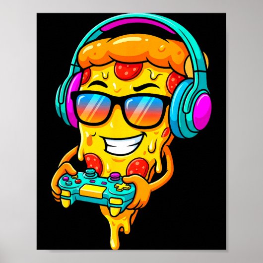 Gamer Zza Slice Video Gaming Boy Enthusiast Gamer  Poster (Voorkant)