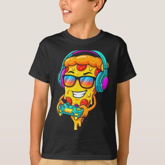 Gamer Zza Slice Video Gaming Boy Enthusiast Gamer T-shirt (Voorkant)