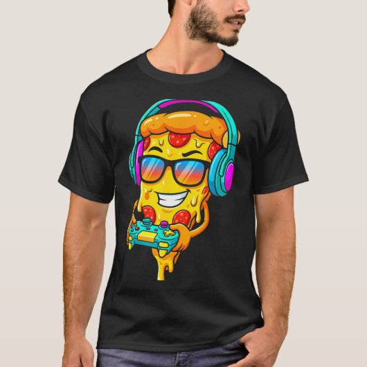 Gamer Zza Slice Video Gaming Boy Enthusiast Gamer  T-shirt (Voorkant)