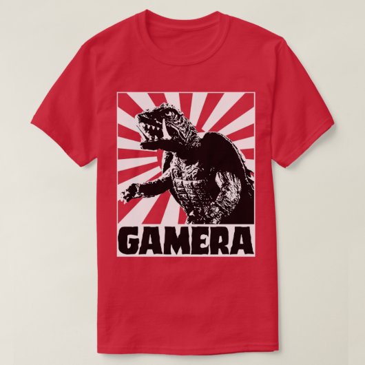 GAMERA 1965 Rijzende zon voor rode t - shirts (Design voorkant)