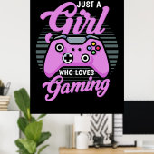 Gamercadeau | Alleen een meisje dat van games houd Poster (Thuiskantoor)