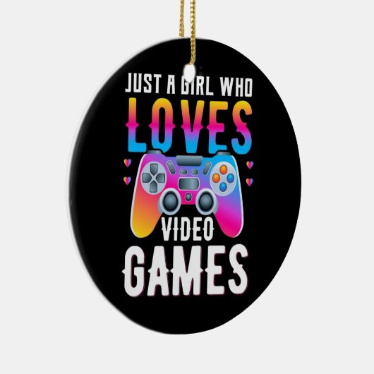 Gamercadeau | Alleen een meisje dat van videogames Keramisch Ornament (Rechts)