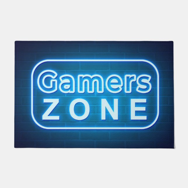 Gamercadeau | Gamers Zone Neon Deurmat (Voorkant)