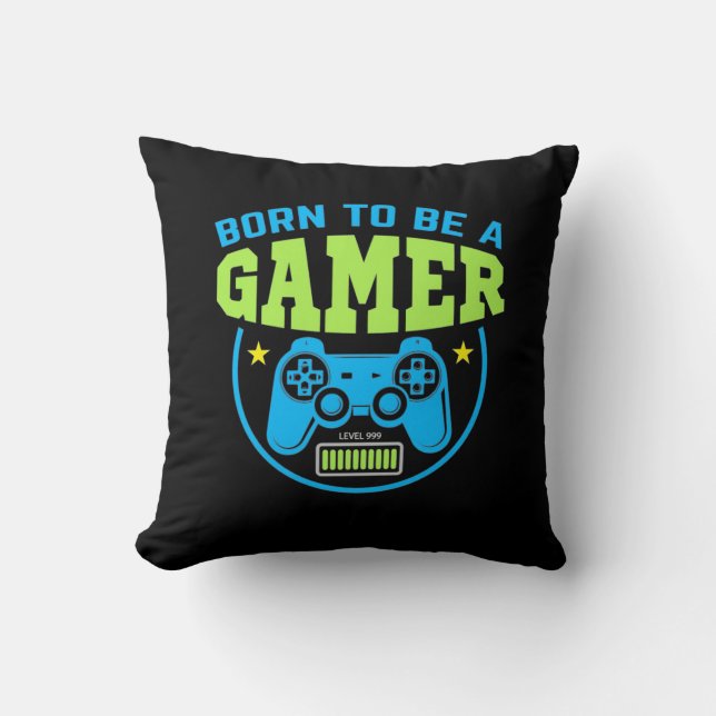 Gamercadeau | Geboren als gamer Kussen (Voorkant)
