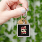 Gamercadeau | Ja Ik ben een gamer-meisje Sleutelhanger (Hand)