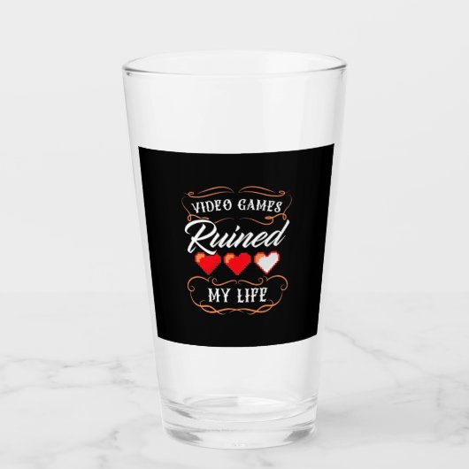 Gamercadeau | Videogames hebben mijn leven geruïne Glas (Voorkant)