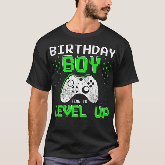 Gamercadeaus voor tienerboys, Birthday T-shirt V (Voorkant)
