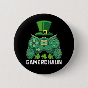 Gamerchaun Gamer Gamen Games St Patrick's Day Ronde Button 5,7 Cm