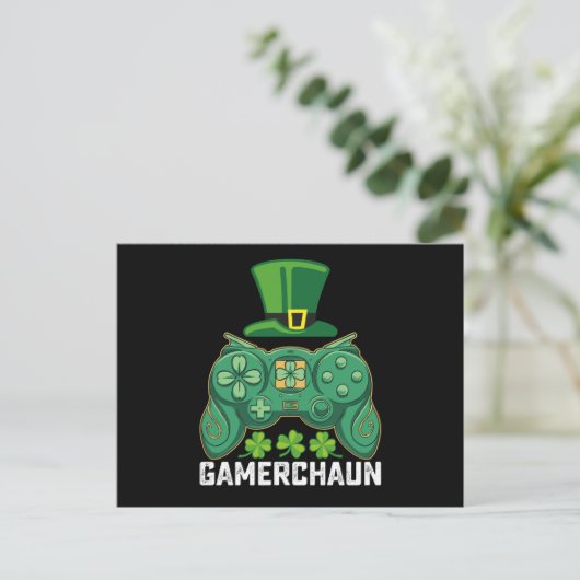Gamerchaun Gamer Spelletjes St Patrick's Day Briefkaart (Staand voorkant)