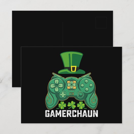 Gamerchaun Gamer Spelletjes St Patrick's Day Briefkaart (Voorkant / Achterkant)