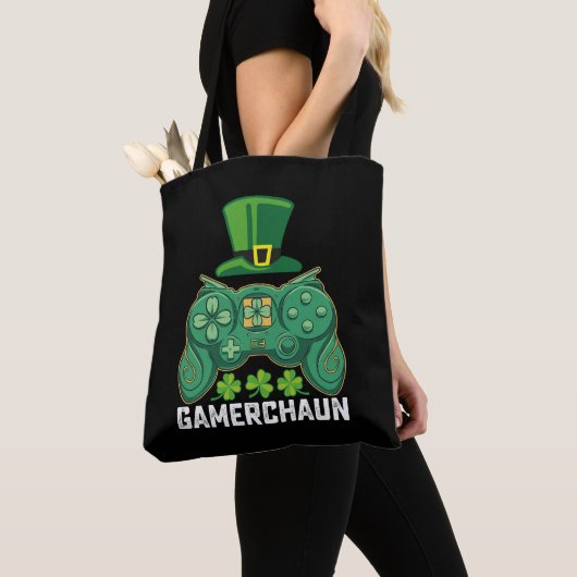 Gamerchaun Gamer Spelletjes St Patrick's Day Tote Bag (Dichtbij)