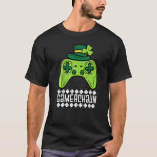 Gamerchaun Irish Gamer Paddys Mannen St Patrick Da T-shirt
