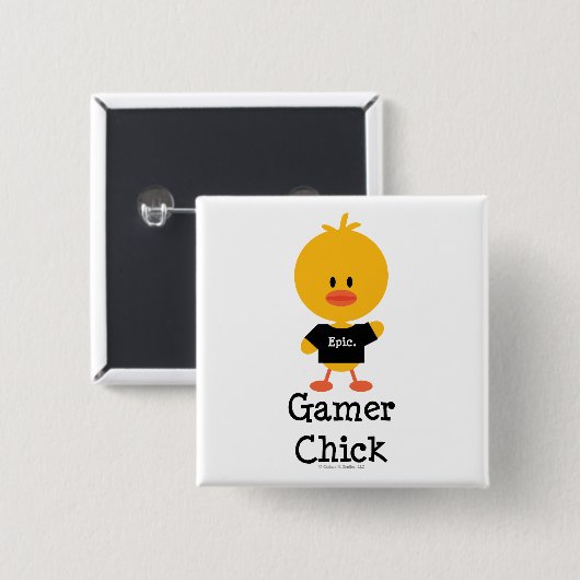 GamerChick Vierkante Button 5,1 Cm (Voorkant /achterkant)