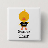 GamerChick Vierkante Button 5,1 Cm (Voorkant)