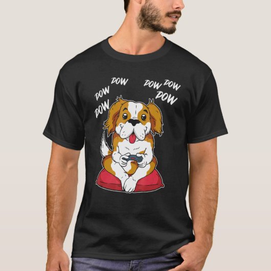 Gamercontroller PC Dog-eigenaars gokhond T-shirt (Voorkant)