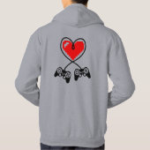 Gamercontrollerhart voor Valentijnse gamebeleving Hoodie (Achterkant)