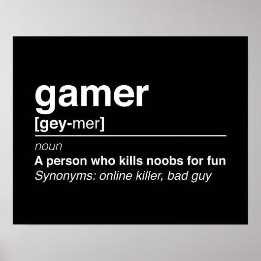 Gamerdefinitie Poster (Voorkant)