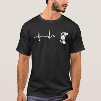 Gamerhartslag T-shirt voor videospelspelers