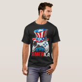 Gamerica 4 juli Video Game American Flag Uncl T-shirt (Voorkant volledig)