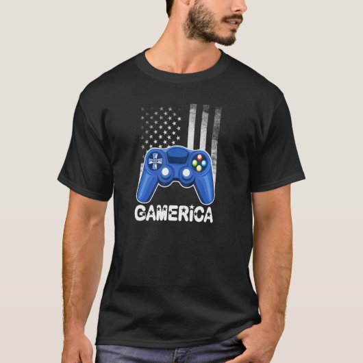 Gamerica 4 juli Video Game Kinder Controller Ameri T-shirt (Voorkant)
