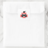 Gamerigenspel over vierkante sticker (Tas)