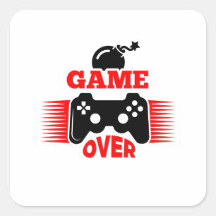 Gamerigenspel over vierkante sticker