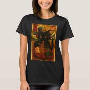 Gamerkat eet Ramen Japanse Stijl T-shirt