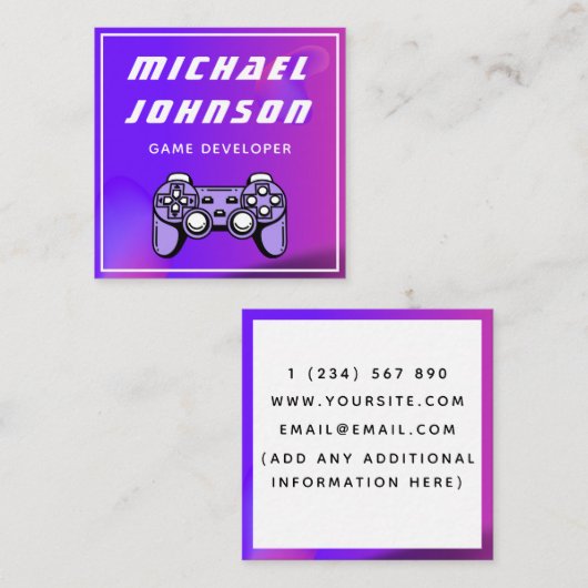 Gamermeetapparaat voor gamers — Futuristisch gamin Vierkante Visitekaartje (Voorkant / Achterkant)