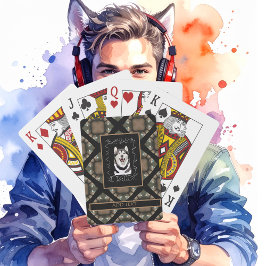 Gamernaam & foto Tan/Brown/Black Pokerkaarten