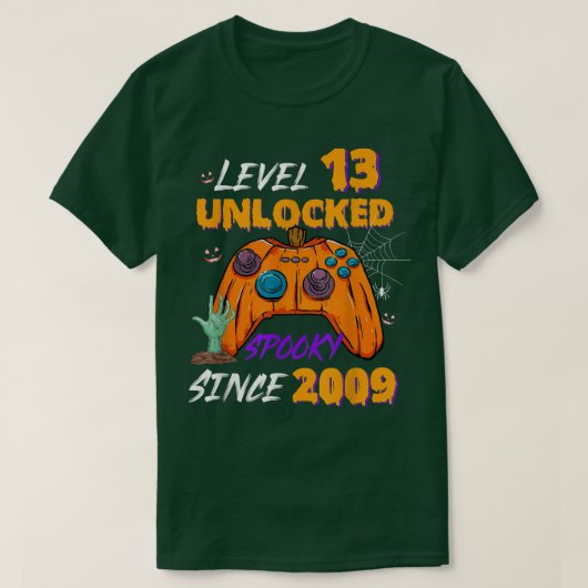 Gamerniveau 13 ontgrendeld 13e verjaardag sinds t-shirt (Design voorkant)