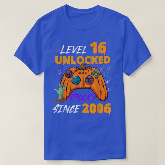 Gamerniveau 16 ontgrendeld 16e verjaardag sinds t-shirt (Design voorkant)