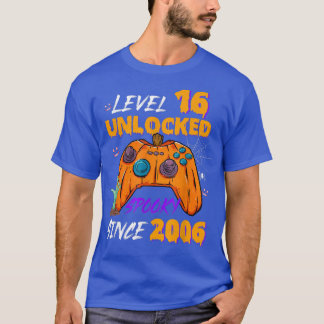 Gamerniveau 16 ontgrendeld 16e verjaardag sinds t-shirt