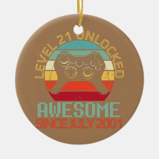 Gamerniveau 21 jaar geleden niet-vergrendeld Gewel Keramisch Ornament (Voorkant)