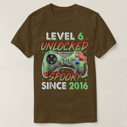 Gamerniveau 6 ontgrendeld 6e verjaardag sinds 2 t-shirt (Design voorkant)