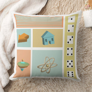 Gameroom Dice Retro Patroon Kussen