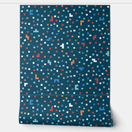 Gamerpixels op donkerblauwe achtergrond behang