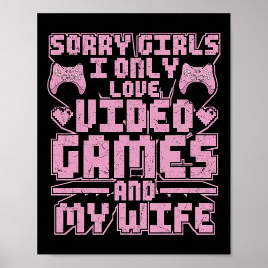 Gamerprioriteiten – Videogames en vrouw Poster (Voorkant)