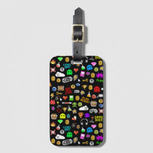 Gamerretro Pixel Video Gaming Icons Bagagelabel