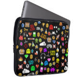 Gamerretro Pixel Video Gaming Icons Wrapping Pape Laptop Sleeve (Voorkant Rechts)