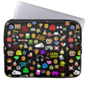 Gamerretro Pixel Video Gaming Icons Wrapping Pape Laptop Sleeve (Voorkant)