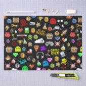 Gamerretro Pixel Video Gaming Icons Wrapping Pape Tissuepapier (Craft)