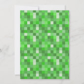 Gamer's Birthday Invitation Green Pixels Kaart (Achterkant)