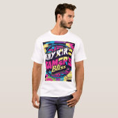 Gamer's Bliss T-Shirt Design (Zazzle) Verhoog je n (Voorkant volledig)