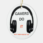 Gamers doen het... Met hun headset aan! Keramisch Ornament (Links)