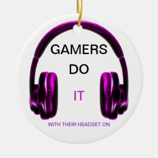 Gamers doen het... Met hun headset aan! -ROZE Keramisch Ornament