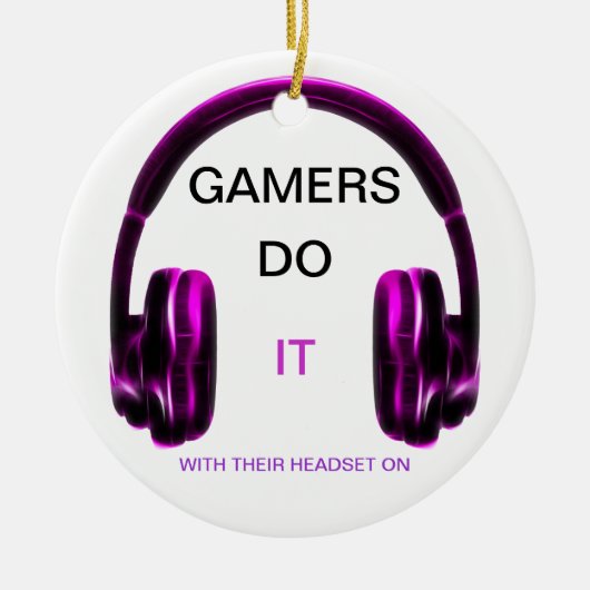 Gamers doen het... Met hun headset aan! -ROZE Keramisch Ornament (Voorkant)