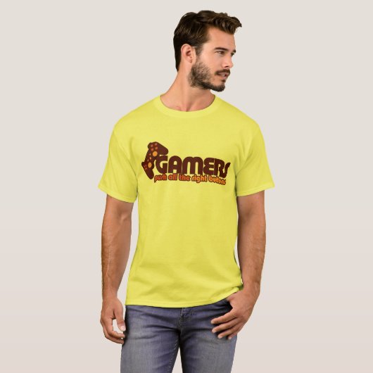Gamers Duw alle juiste knoppen T-shirt (Voorkant volledig)